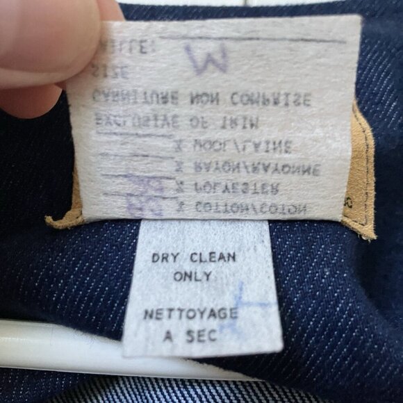 Judy Joannou Blazer Womens M Denim Handmade Tapestry Castlecore Medieval 80s - Picture 3 of 9